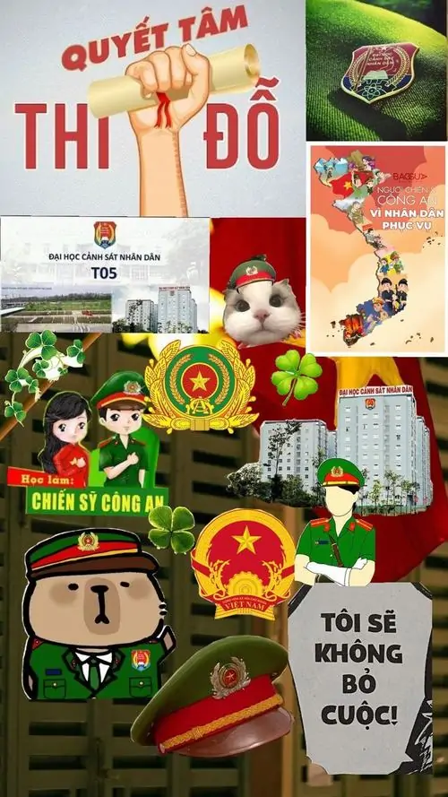 8 Những phù hiệu trên mũ và cấp hiệu vai áo được trình bày chi tiết trên nền nghệ thuật giúp người xem cảm nhận rõ sự nghiêm minh kỷ luật và danh dự cao cả của người lính trong lực lượng an ninh nhân dân.