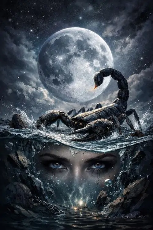 32 Ảnh nền Bọ Cạp kiểu Phượng Hoàng bùng lửa đỏ rượu giữa dải ngân hà gợi sự tái sinh mạnh mẽ và chiều sâu cảm xúc khó đoán