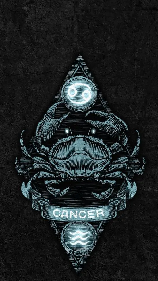 10 Hình nền đẹp chòm sao Cung Nước Thống Lĩnh dùng vệt sao xoáy mềm quanh ký hiệu ♋ tạo bố cục thanh thoát và dịu mắt