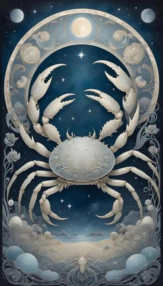 19 Hình nền điện thoại chòm sao Cự Giải vẽ bằng bụi sáng trên nền trời đêm khiến tổng thể trông huyền bí mà thư giãn