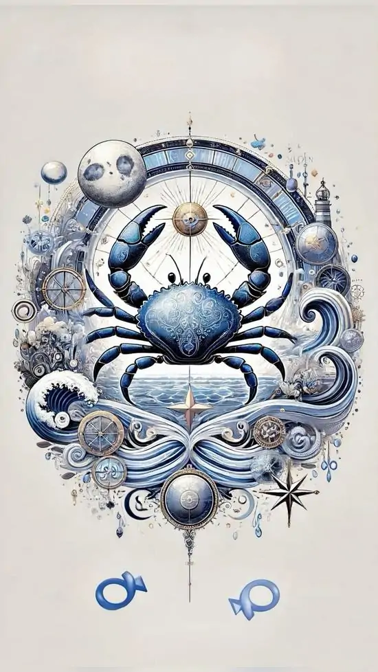 20 Ảnh nền đt Iphone chòm sao Cung Nước Thống Lĩnh có con cua lấp lánh dưới trăng rằm mang vẻ huyền bí và dễ chịu