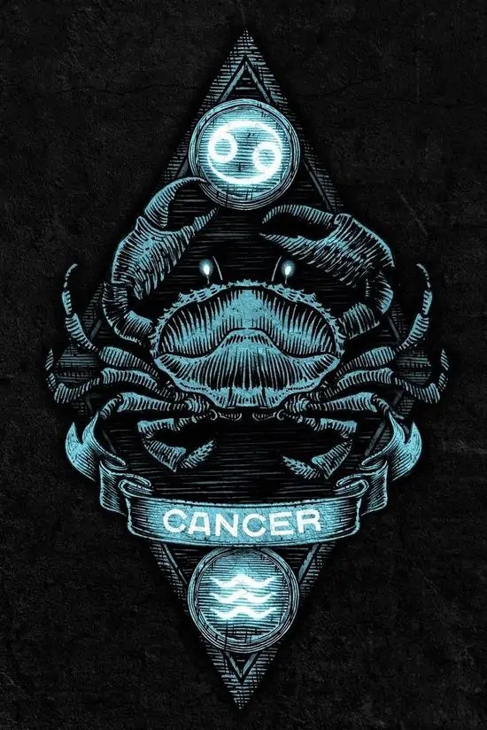 23 Ảnh wallpaper Cự Giải lấy biển sâu làm phông chính phía trước là ký hiệu ♋ sáng dịu tạo vẻ bình yên cho màn hình