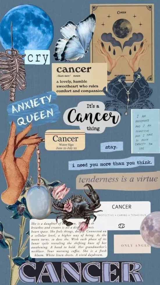 24 Ảnh nền HD Cancer đặt biểu tượng ♋ lơ lửng trên mặt nước tĩnh lặng tông bạc ngọc trai hợp màn hình tối