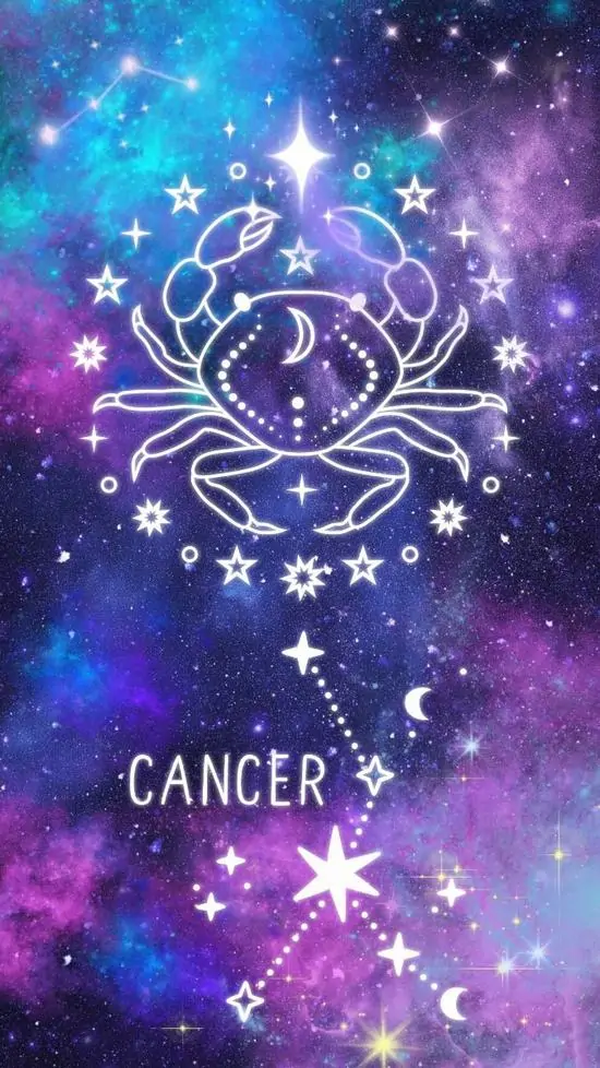 6 Hình nền điện thoại chòm sao Cự Giải dùng nét vẽ con cua trong màn sương bạc tạo cảm giác tĩnh lặng cho màn hình khóa