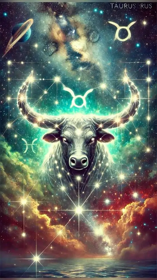 17 Hình nền nghệ thuật đầu bò giữa mảng xanh lục ngân hà làm bật thần thái riêng cho hội thích Bạch Dương