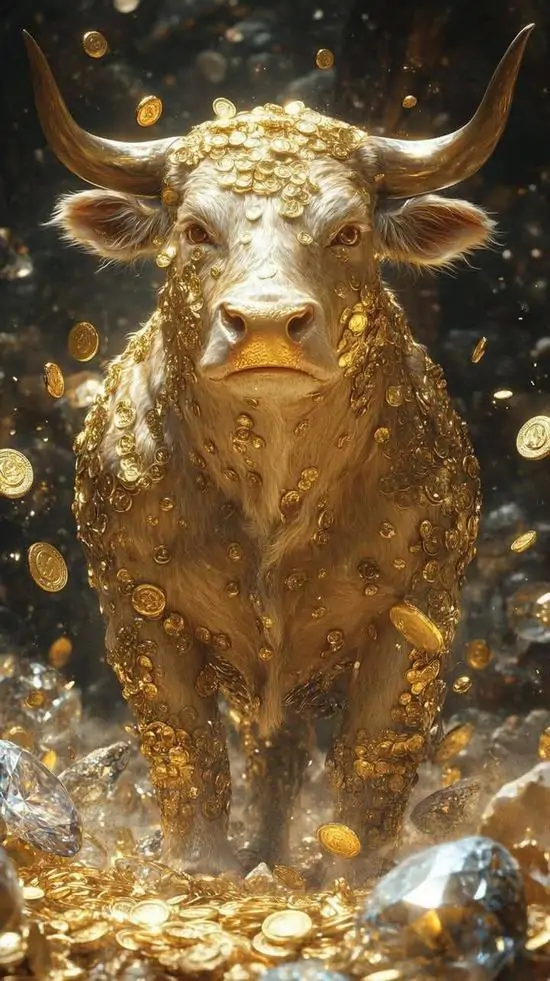 30 Hình nền dọc Kim Ngưu cách điệu bằng pha lê lục bảo, viền sáng mềm khiến tổng thể vừa sạch vừa cuốn