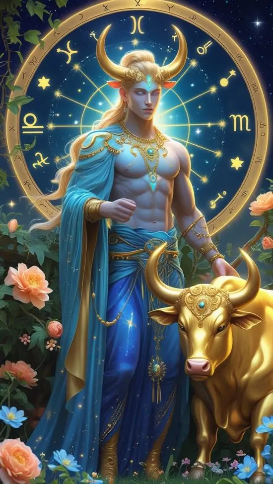 32 Ảnh nền laptop Taurus đặt giữa bản đồ sao màu kem, viền lục bảo nhẹ tạo cảm giác chiêm tinh học thanh lịch