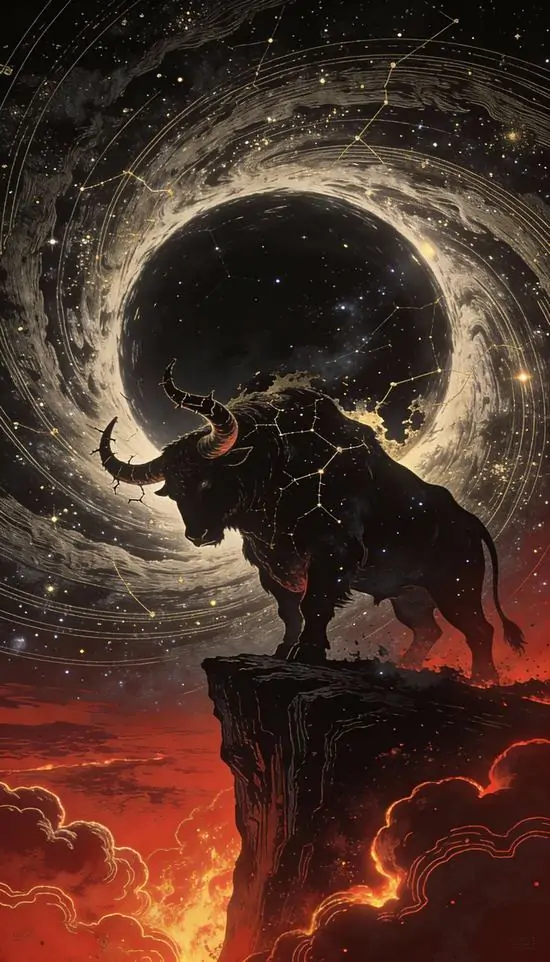 33 Hình nền AMOLED The Bull hiện lên từ sương rừng, bao quanh bởi thiên nhiên xanh sâu và ánh sáng dịu