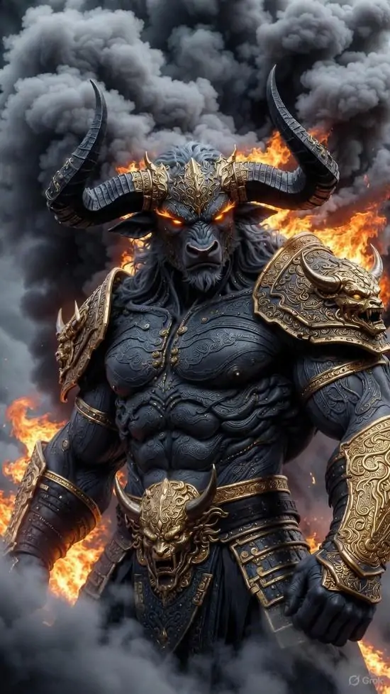 34 Ảnh chờ điện thoại Kim Ngưu nam với sừng bạc phản chiếu mặt hồ, chất đất nhưng không khô cứng, nhìn rất thư thái