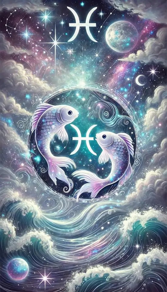 7 Ảnh nền đt Iphone chòm sao với hành tinh tím sáng và ký hiệu nổi giữa mây sao, hợp người mê không gian siêu thực