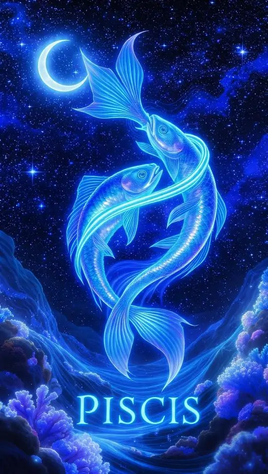 17 Ảnh wallpaper cute cá xanh phát sáng uốn như ngọn lửa dưới trăng, bố cục đơn giúp hình nền điện thoại nổi bật hơn