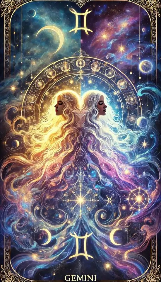 3 Ảnh nền Gemini khắc họa ký hiệu ♊ bên tia sao lấp lánh tạo tổng thể lanh lợi rất hợp màn hình khóa có gu riêng