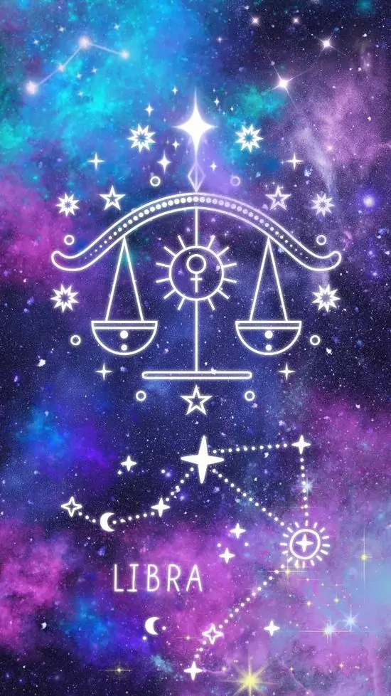 21 Hình nền cung Thiên Bình kiểu mặt hồ đêm phản chiếu biểu tượng cái cân, bầu trời sao phủ nhẹ tạo cảm xúc cân bằng