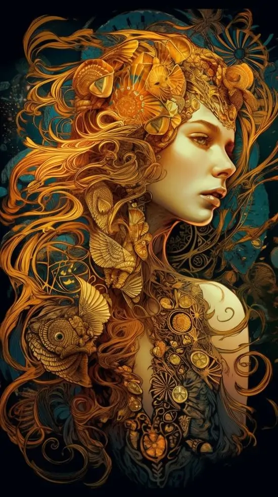 10 Ảnh nền Xữ Nữ nữ trong khung cảnh thiên nhiên với bó lúa mì và gam xanh dương nhạt gợi cảm giác thanh sạch