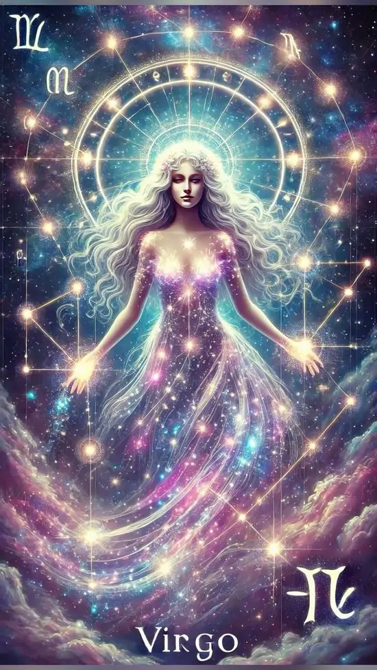 9 Hình nền 4K Virgo anime vẽ Nữ thần tóc dài giữa rừng xanh đại ngàn tạo chiều sâu nhẹ nhàng và nhịp nhìn êm