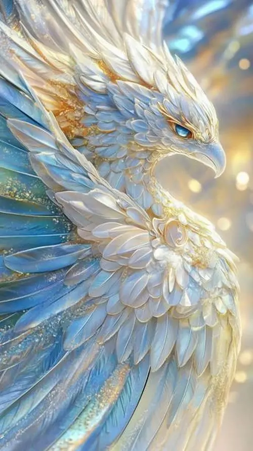 25 Hình nền chim ưng 4k xoáy vào chân dung chim đầu trắng trên nền xanh lạnh, ánh sáng viền nâng rõ chất lượng hiển thị, minh họa Nhật biến gương mặt ấy thành biểu tượng uy lực và tự chủ như đang thách thức cả bầu trời