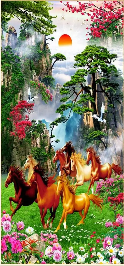 1 Hình nền mã đáo thành công với bát mã phi nước đại, mở lối tài lộc và khí thế thăng tiến