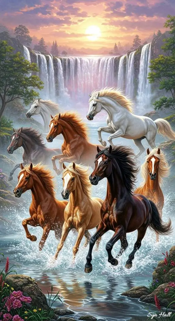 10 Hình nền mã đáo thành công tông trắng vàng, vừa thanh thoát vừa gợi công danh rộng mở