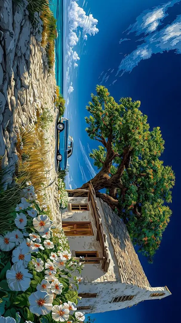 15 Hình nền máy tính căn nhà trắng bên biển xanh hợp macOS nhờ chủ đề hình ảnh sáng và tổng thể hài hòa