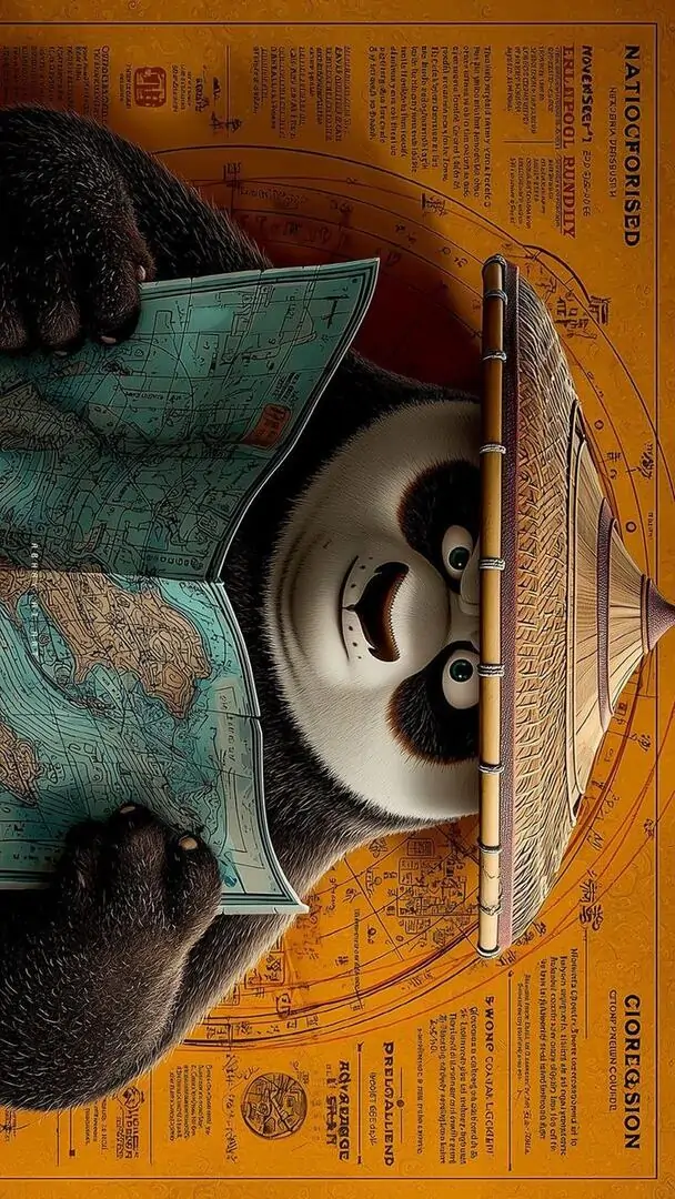 16 Ảnh bìa gấu trúc đội nón trên nền vàng vui mắt phù hợp Full HD và giữ độ nét khi đặt toàn màn hình