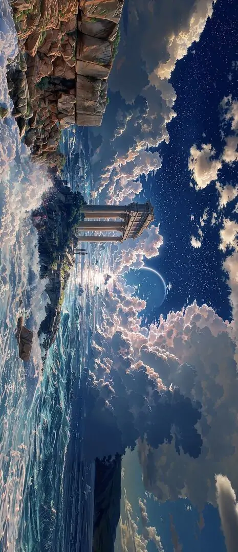 18 Ảnh wallpaper bầu trời trăng lưỡi liềm và mặt nước xanh hợp Hình nền laptop 4K với tỉ lệ khung hình dễ dùng