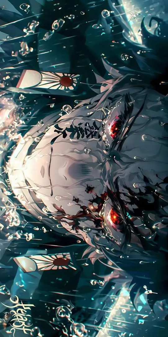 21 Ảnh anime 4K với nhân vật anime đứng giữa mưa đêm, ánh sáng xanh tím làm toàn cảnh vừa lạnh vừa mê