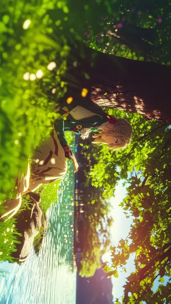 25 Nhân vật nữ anime tóc trắng sừng nhỏ giữa nền đỏ rực, thần sắc gợi Zero Two nhưng dịu hơn nhiều