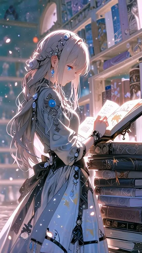 26 Cô gái xanh hồng vai trần dưới trời hoa, tóc chuyển màu mềm làm khung ảnh mang chất anime nữ dễ thương