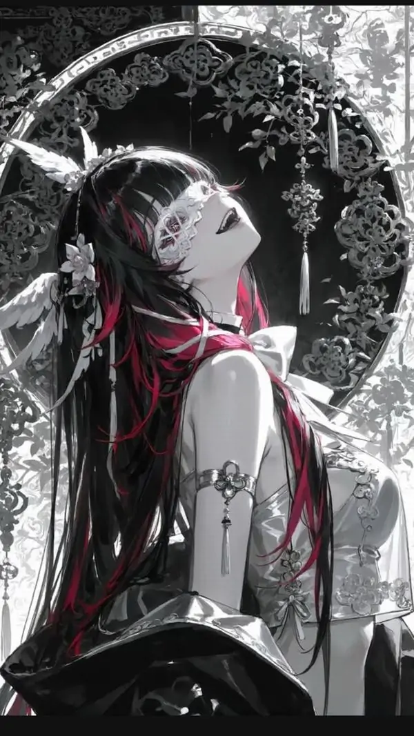 30 Thiếu nữ ngả ngược trên nền lửa cam, ánh sáng dội mạnh khiến khung dọc này ra chất anime nữ 4K