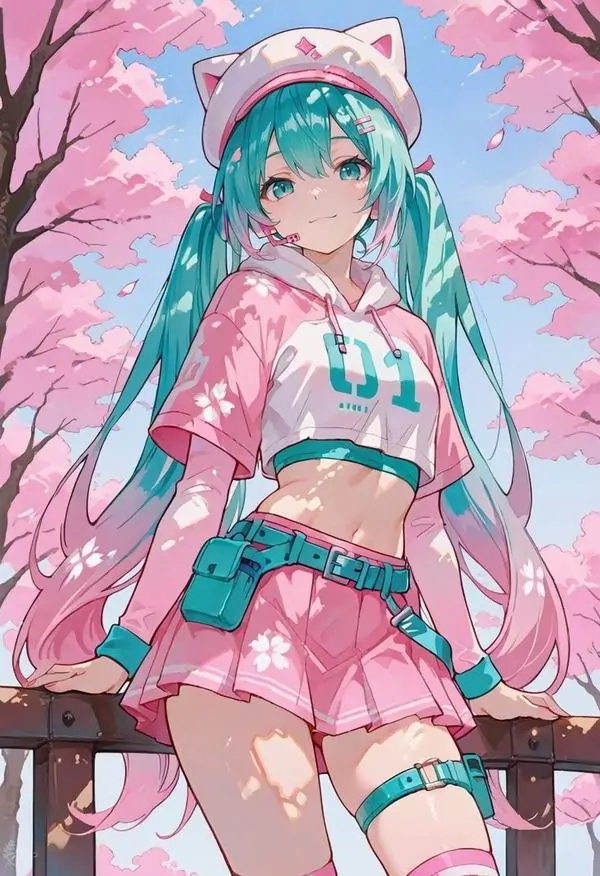 36 Chân dung tóc pastel nhiều lớp làm người xem liên tưởng Hatsune Miku, bảng màu chủ đạo sáng và ngọt hơn