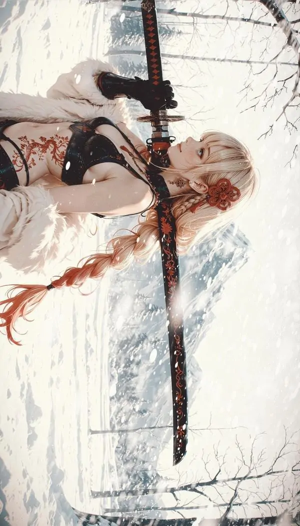 38 Gương mặt ngước nghiêng giữa hoa vàng xanh, nét kiêu sa gợi Asuna Yuuki và làm khung cận thêm sang