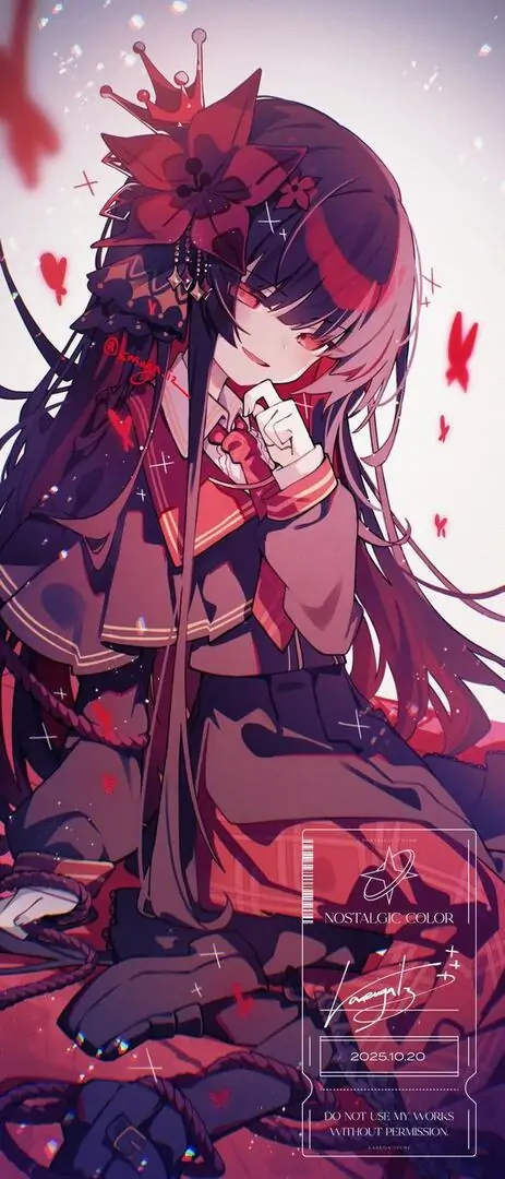 7 Hình nền điện thoại nữ đỏ đen bên ô che, anime nữ buồn lan khắp khung khiến máy tính bớt đơn điệu