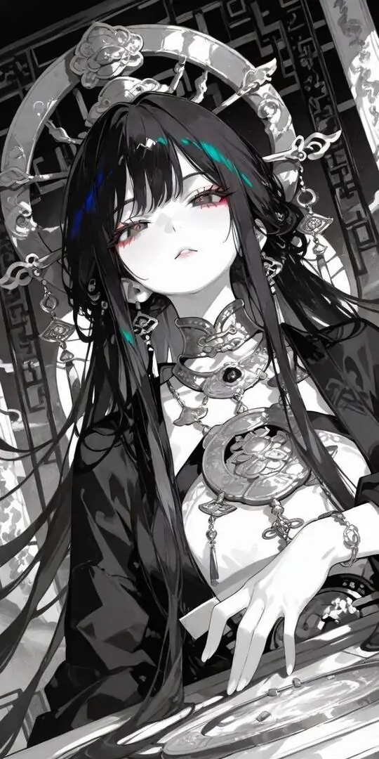 8 Ảnh wallpaper đen trắng cô gái gothic với mắt to và mạng che đầu, lên pc tạo vẻ bí ẩn rất riêng