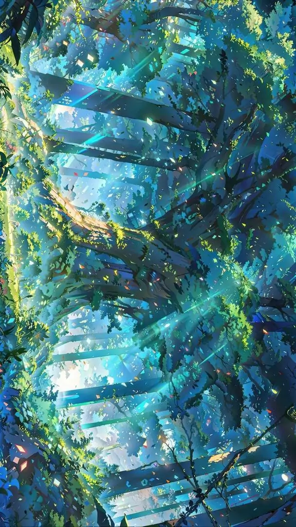 114 Ảnh nền pc mang chất ảnh nền thiên nhiên anime nhờ cây cỏ mặt nước và ánh sáng loang nhẹ tạo tổng thể rất thư thái