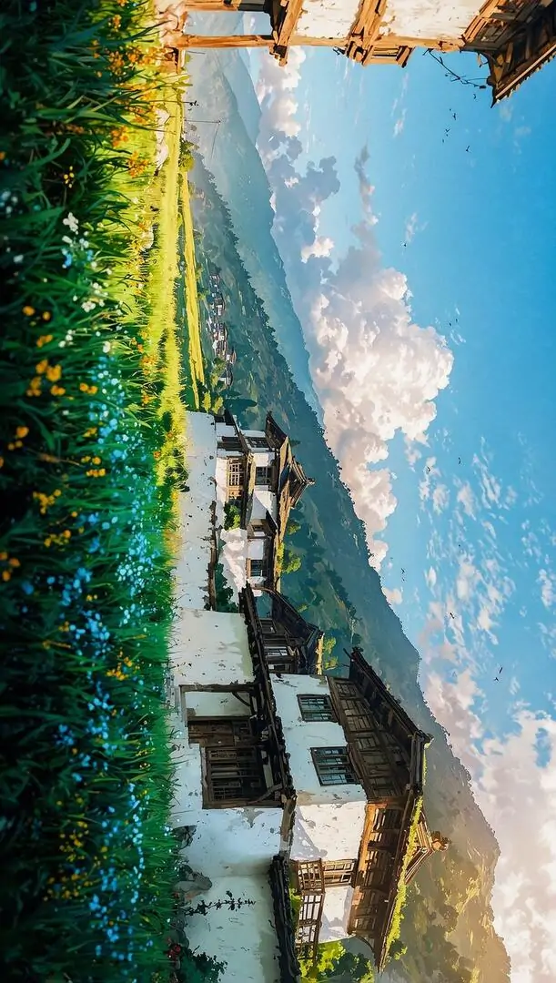 125 Ảnh nền desktop giữ chi tiết tinh tế ở mây núi và bờ cỏ khiến hình nền phong cảnh thiên nhiên anime trông sang và cuốn hơn