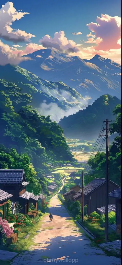 20 Hình nền 4k trên di động gợi hình nền trời mây anime với bố cục tiền cảnh thoáng giúp icon không che mất cảnh