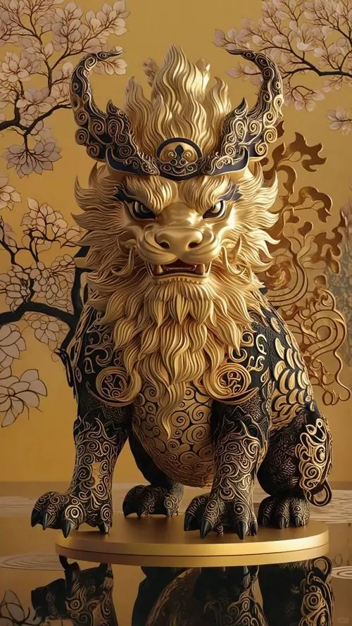 9 Hình nền may mắn tì hưu bằng đồng đứng trên tiền vàng là linh vật số một trong việc chiêu tài giữ của.