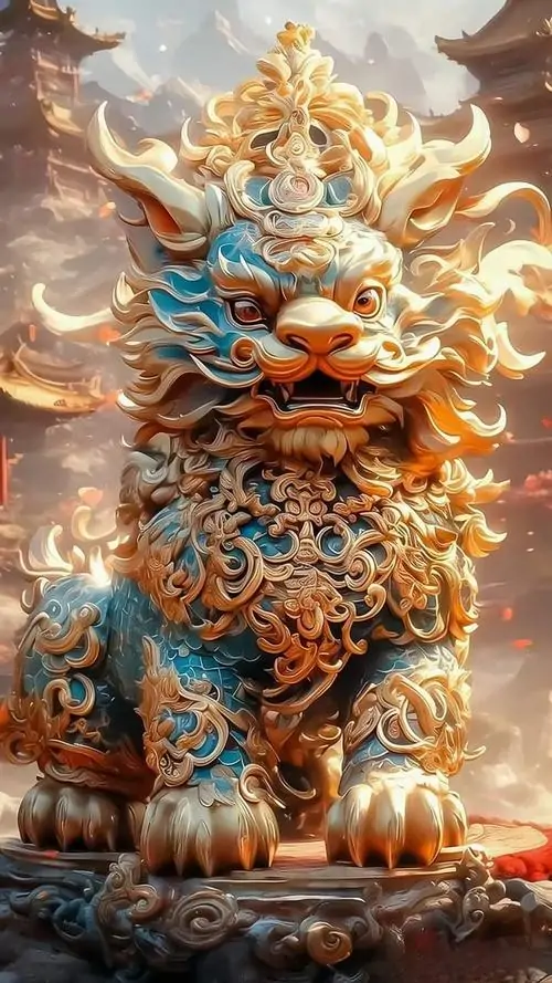 14 Ảnh wallpaper lân vàng tài lộc với độ phân giải sắc nét mang lại sự thịnh vượng và giàu sang cho người dùng.