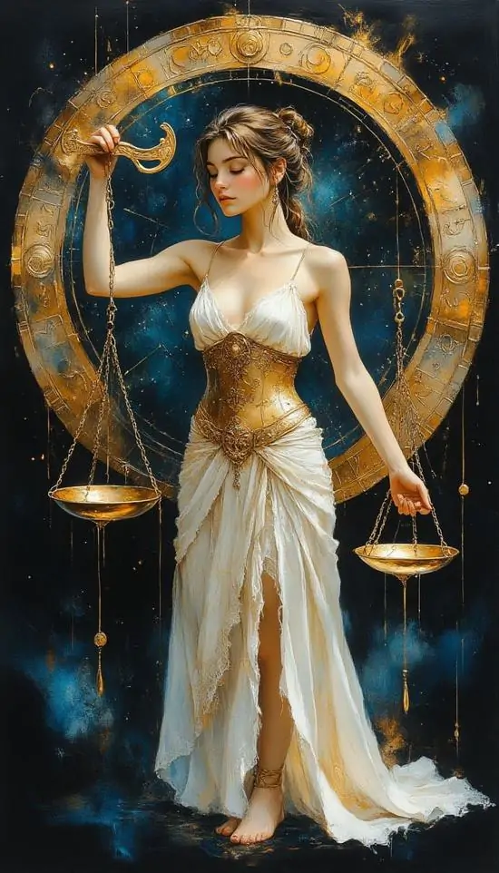 35 Hình nền điện thoại The Scales với vòng tròn hoàng đạo xoay nhẹ, đối xứng hai bên làm bố cục rất gọn mắt