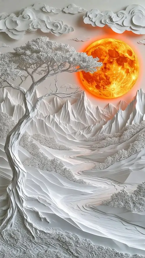 41 Ảnh nền 3d lá cây nổi bật trước nền mờ, khả năng hợp màn hình tốt nên dùng làm ảnh nền đt rất bắt mắt