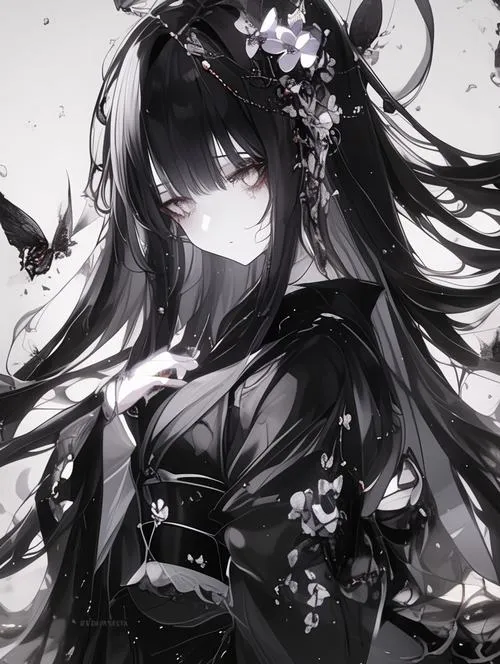 9 Ảnh anime nữ đen trắng ngầu nổi bật với eyeliner đậm ánh nhìn khinh bạc và thần thái lạnh khiến người xem dè chừng