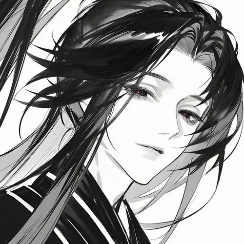 18 Nhân vật nữ anime trong monochrome đứng giữa nền bóng tối làm rõ phong cách tổng thể lạnh và sắc