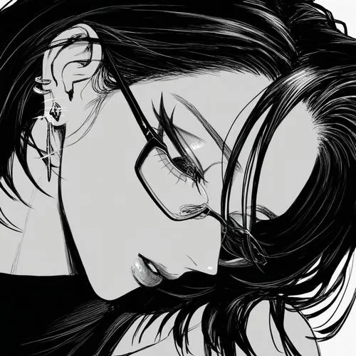 27 Avatar nữ bóng tối với tóc đen dài phủ vai cùng ánh nhìn xéo tạo nên thần thái lạnh lùng bí ẩn