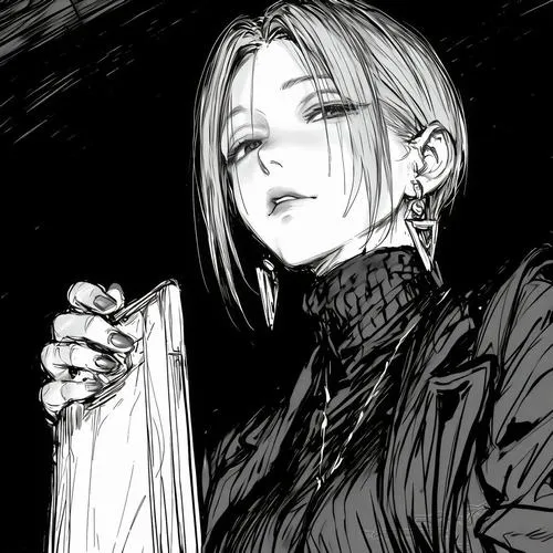 20 Ảnh anime nữ vô cảm dùng nền tối và đường nét sắc để làm bật vẻ mạnh mẽ không muốn bị làm phiền