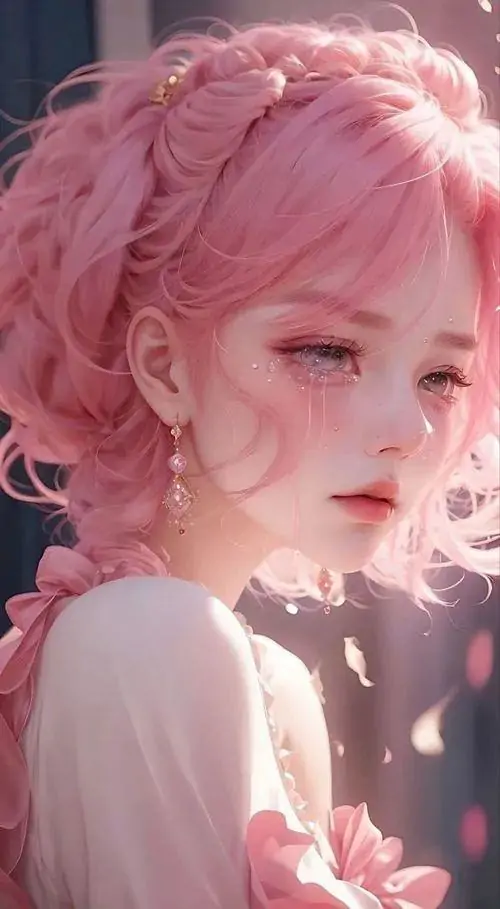 92 Ảnh Hình Nền Anime Nữ Màu Hồng Cute dịu mắt với biểu cảm siêu cấp đáng yêu