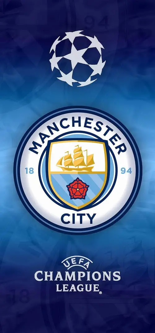 34 Tải ảnh biểu tượng Man City với vòng tròn đồng tâm nổi bật trên nền tối tạo tổng thể gọn mắt và sang