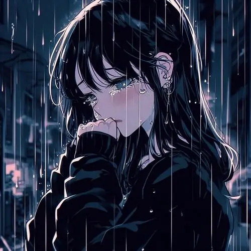 30 Một cậu bé ngồi bên cửa sổ xe buýt đường dài, má áp vào kính và mắt dõi theo hàng đèn lùi dần, hình anime khóc không cần lệ vẫn đủ thấy lòng đang nặng