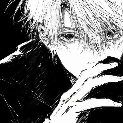 13 Hình anime nam hút thuốc suy cận cảnh gương mặt tóc sáng đổ lệch sang một bên, ánh mắt mờ và bàn tay đưa gần miệng khiến khung ảnh trông lạnh và xa cách