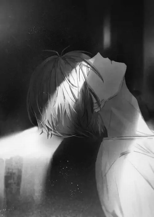 38 Một người ngửa đầu trong bóng tối mờ, chỉ bắt được đường cổ và gương mặt sáng nhẹ giữa luồng khói, ảnh anime nam lạnh lùng cô đơn trông rất cạn lời