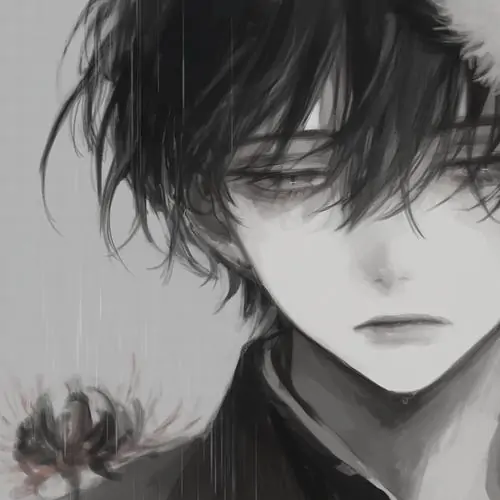66 Ảnh Anime Nam Buồn Đen Trắng mang vẻ lạnh lùng tổn thương giữa bóng tối u uất